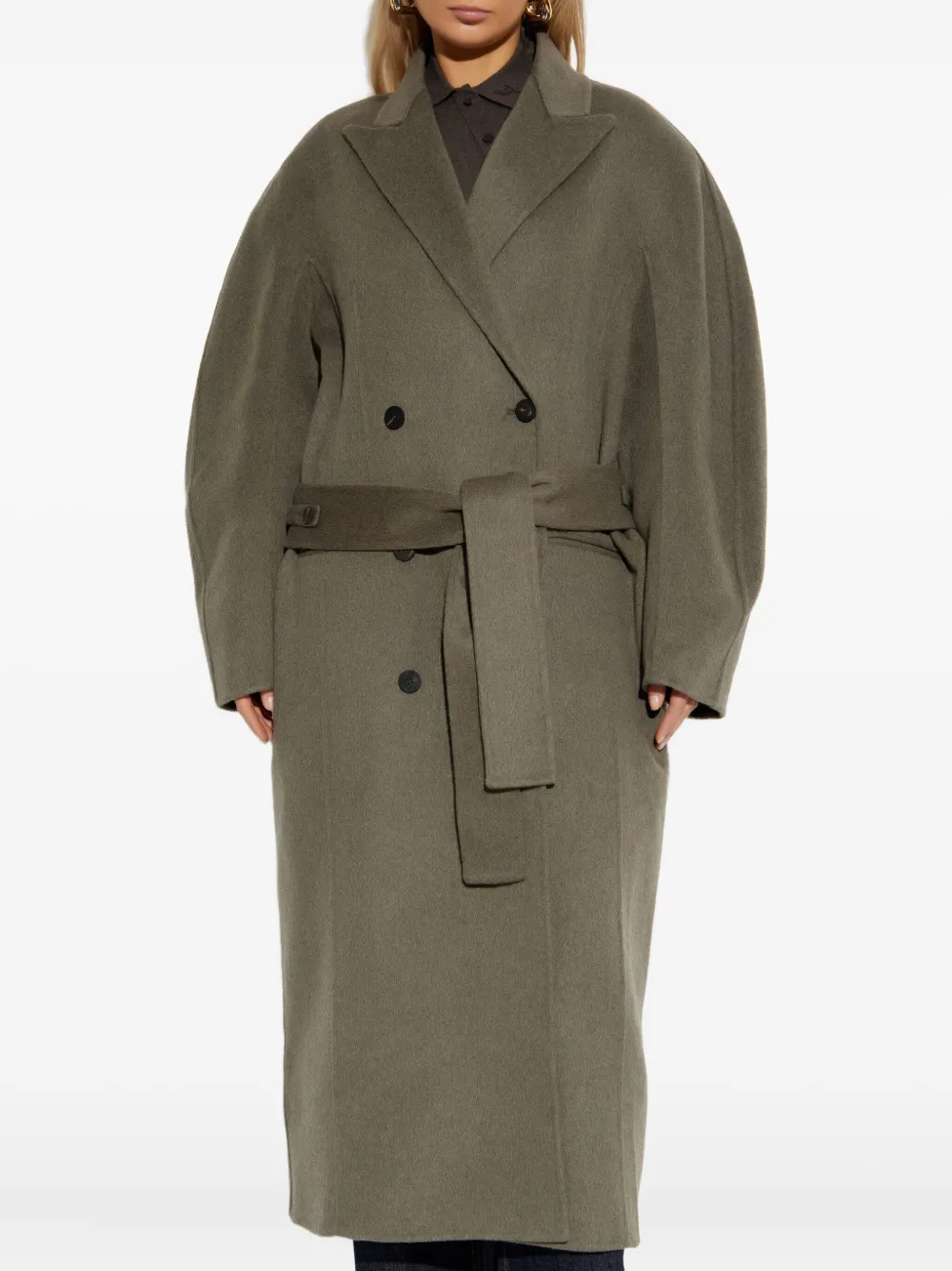 Куртка с изогнутым кроем для мужчин, пальто с поясом Jacquemus, зеленый — фото 3