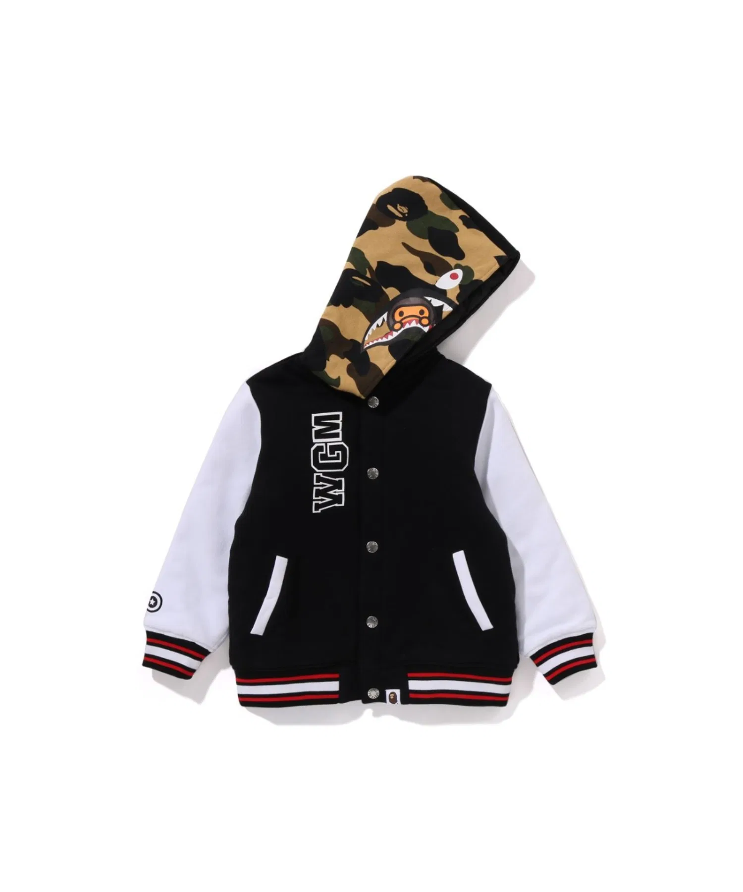 Толстовка с капюшоном A BATHING APE с принтом MILO SHARK, красная — фото 2