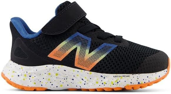 Кроссовки для бега New Balance Girls' Fresh Foam Arishi V4, черный/оранжевый/голубой — фото 2