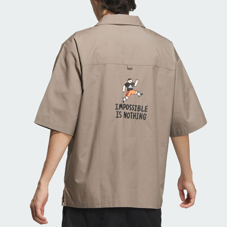 Футболка Unisex X SEEBIN совместный выпуск SS23 светло-серый коричневый Adidas — фото 4