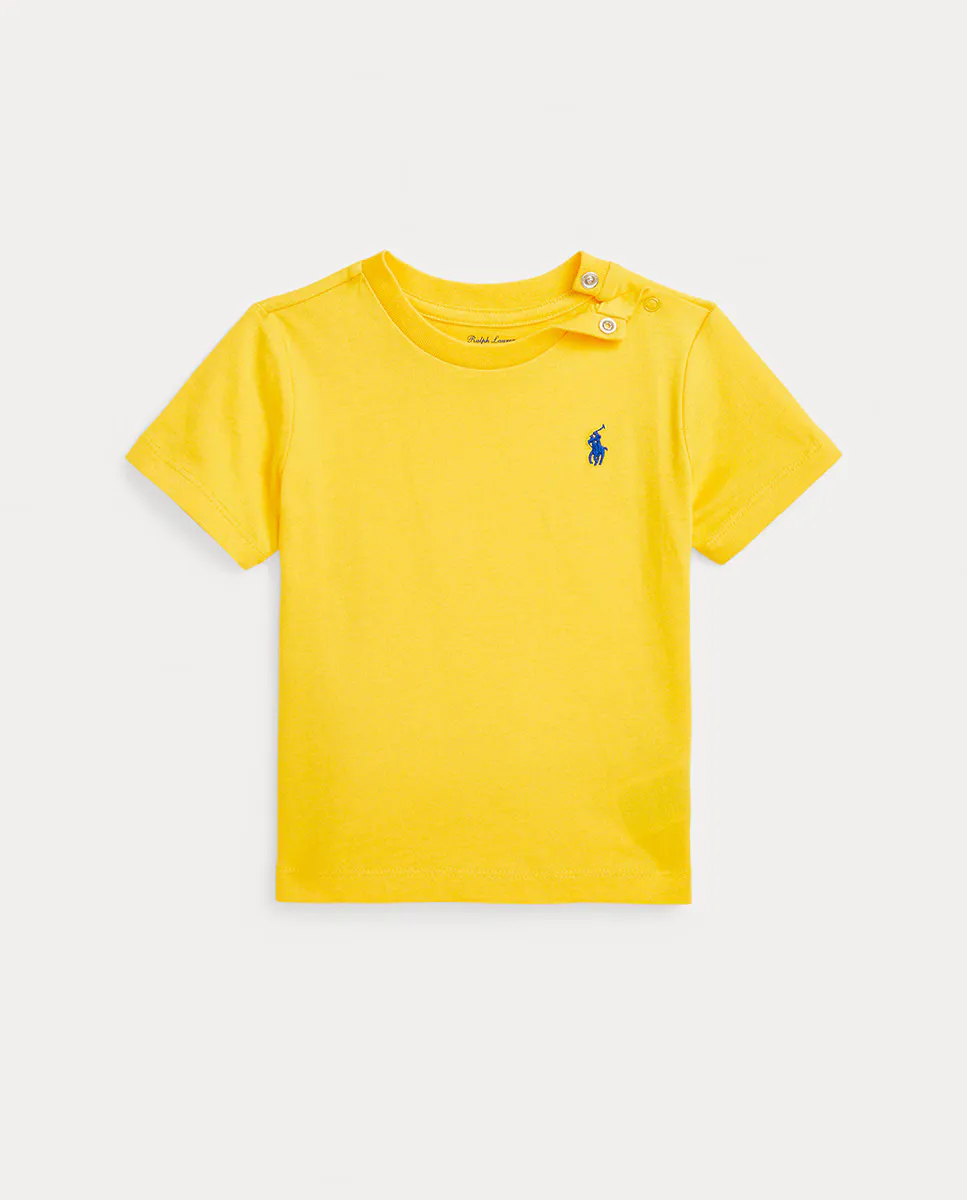 

Хлопковая футболка для мальчика с вышитой лошадкой Polo Ralph Lauren, жёлтый