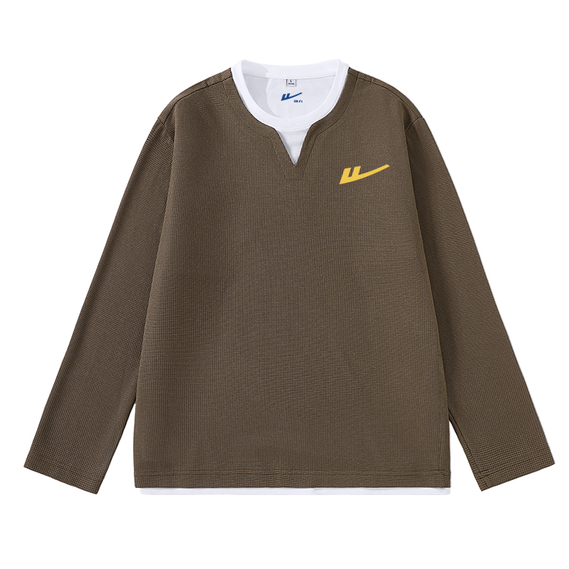 

Футболка Unisex V-образным вырезом Moderate Mock Two Piece WARRIOR, coffee