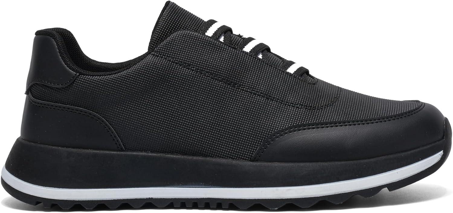 

Мужские спортивные кроссовки, черные беговые кроссовки, легкие спортивные кеды для ходьбы с белой подошвой Generic