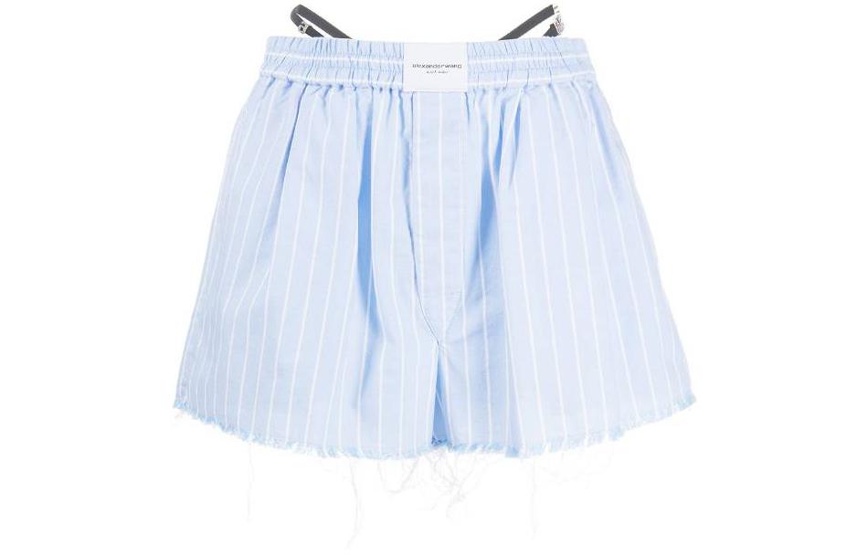 

Alexander Wang Шорты T By Frayed Crystal Thong Boxer Oxford Blue/White