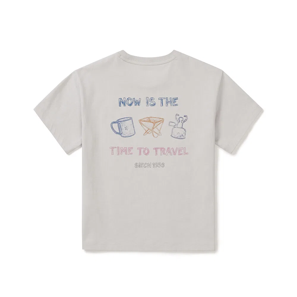 Детская футболка с короткими рукавами Aerocool Gear цвета ледяной серый от Snowpeak Apparel Kids — фото 3