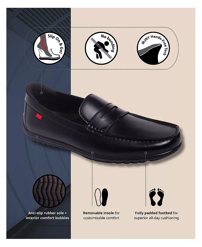Мужские пенни лоферы John Street с технологией Hands-Free Slip On Marc Joseph New York, черный — фото 2