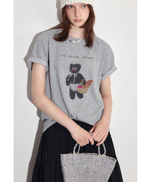 

Футболка с коротким рукавом, принт "кошка с надписью" Fano Studios, серый