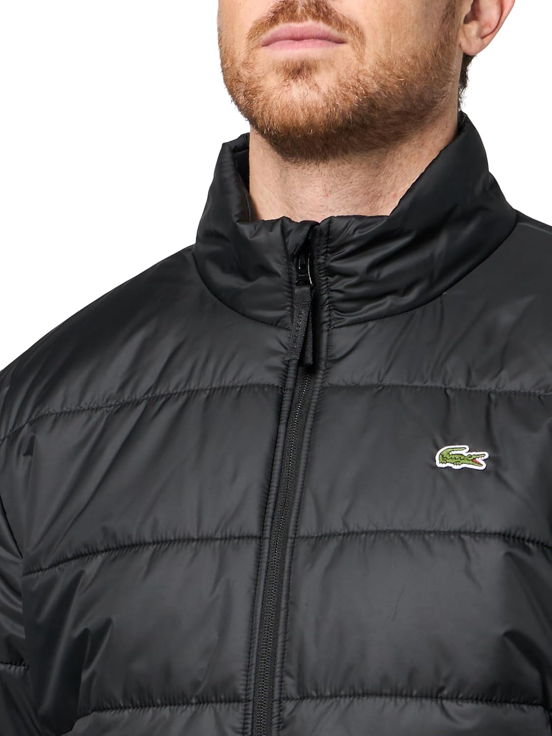Lacoste мужская короткая легкая водоотталкивающая пуховая куртка, Black — фото 3