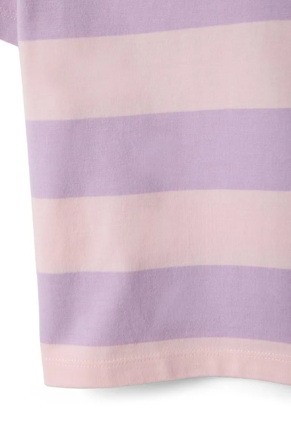 Полосатая рубашка-поло свободного кроя Ovs, Pink Purple — фото 4