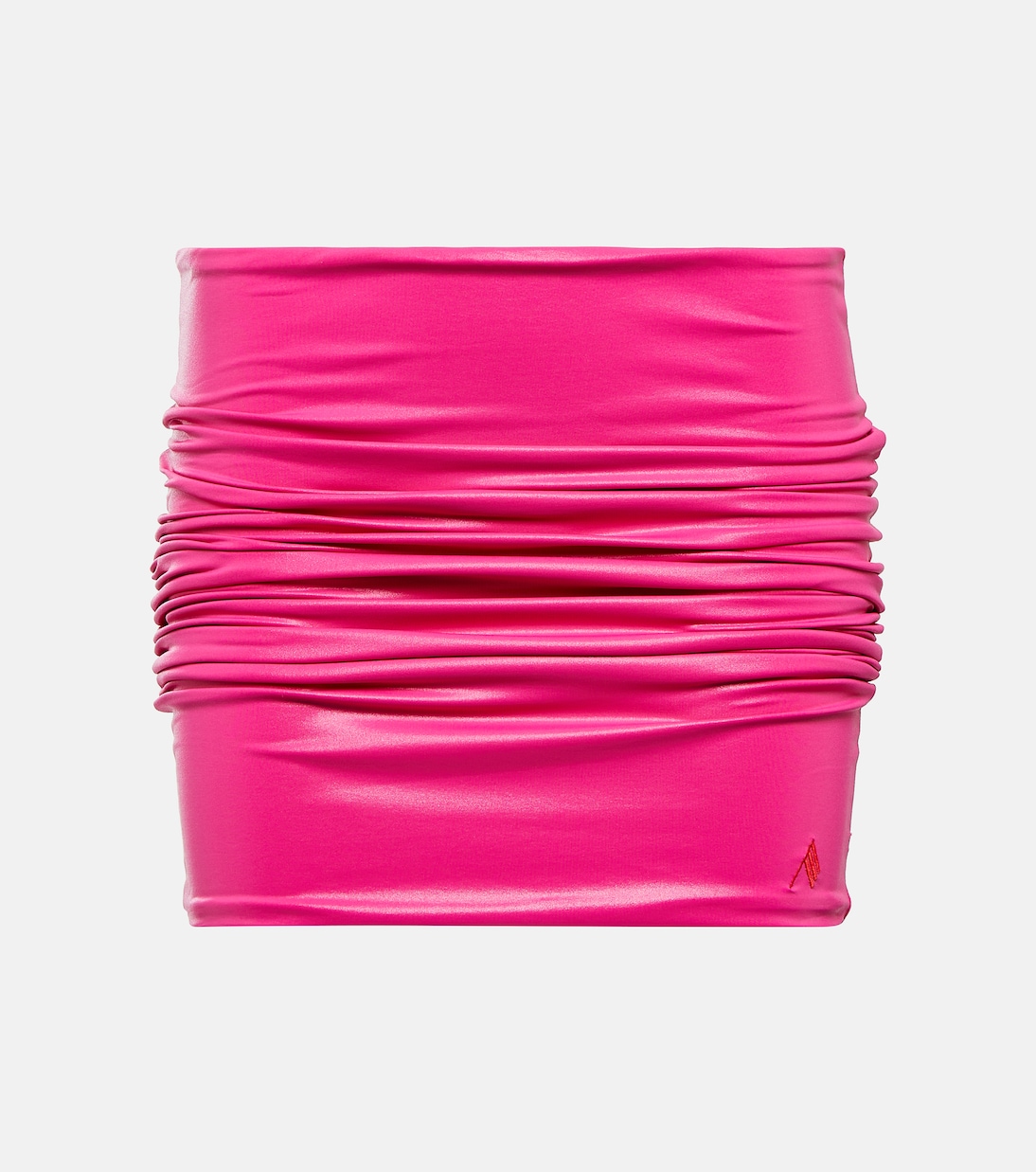 

Мини-юбка из лайкры с рюшами The Attico, фуксия