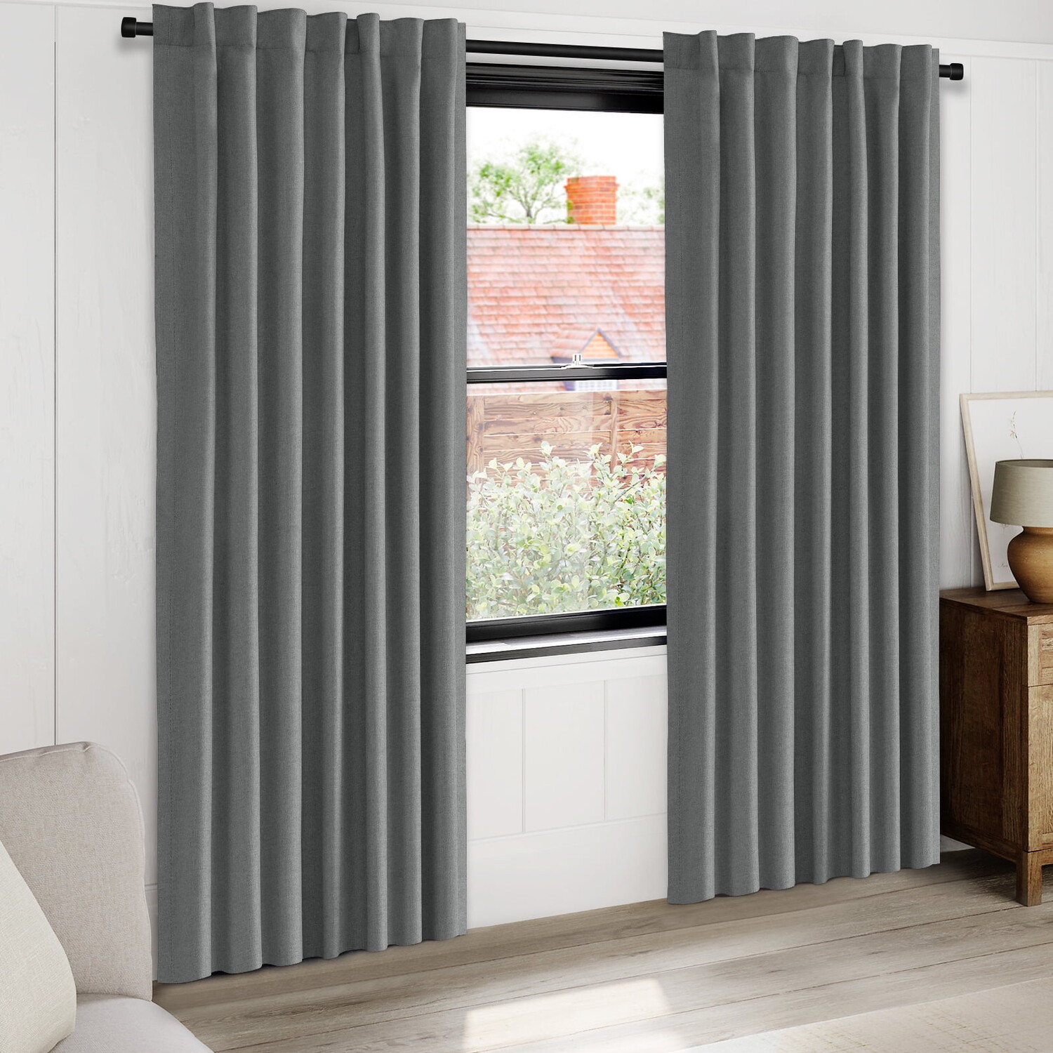 

Шторы затемняющие текстурированная Rose Home Fashion, темно-серый