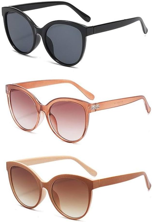 

Солнцезащитные очки «кошачий глаз» для использования на открытом воздухе, вождения, с солнцезащитным козырьком, увеличенной оправой и защитой от УФ-излучения HYYZZC, Blackchampagnebrown