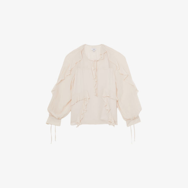 

Топ Reiss Zaria с рюшами, розовый