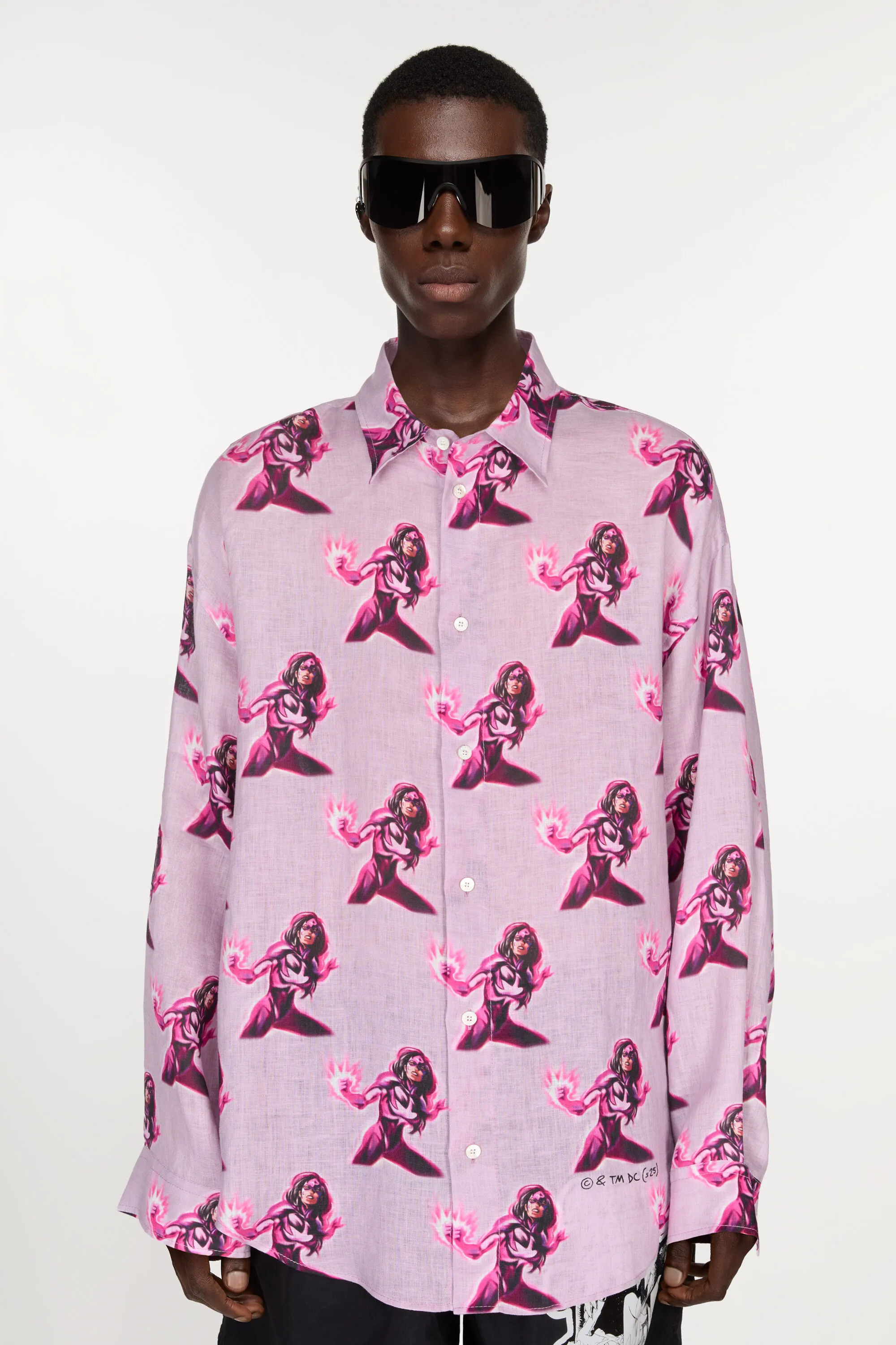 

Рубашка на пуговицах с принтом Acne Studios, розовый