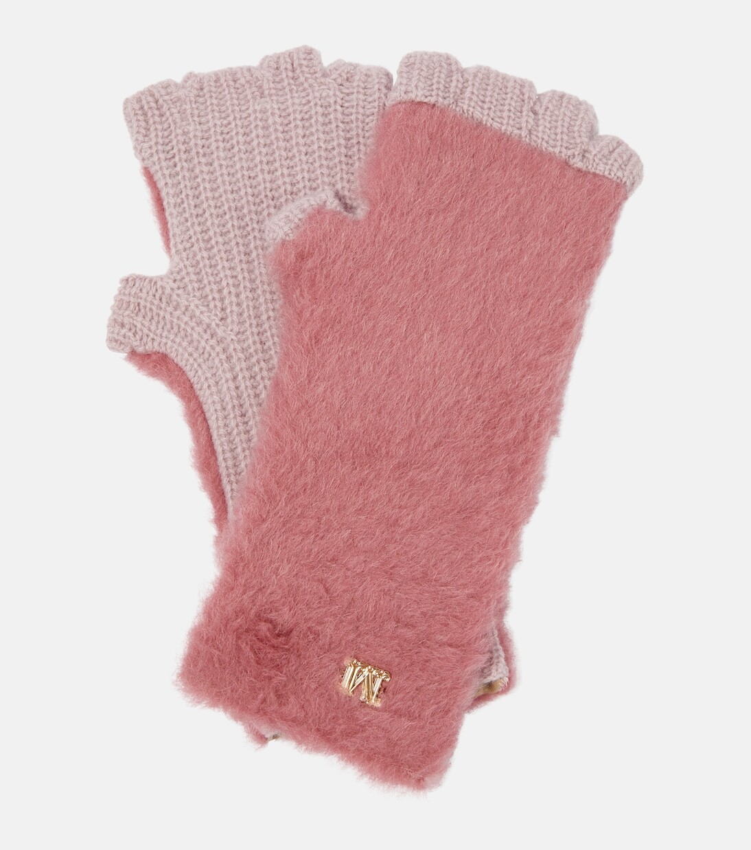 

Перчатки без пальцев manny teddy Max Mara, розовый