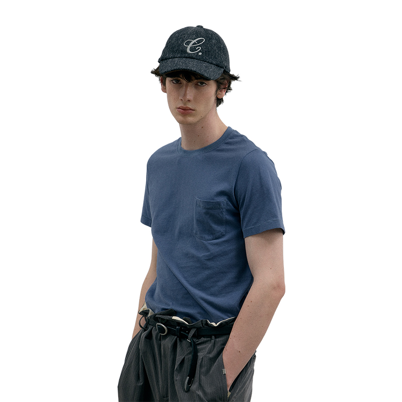 

Винтажная футболка с карманом Unisex C2H4, серый