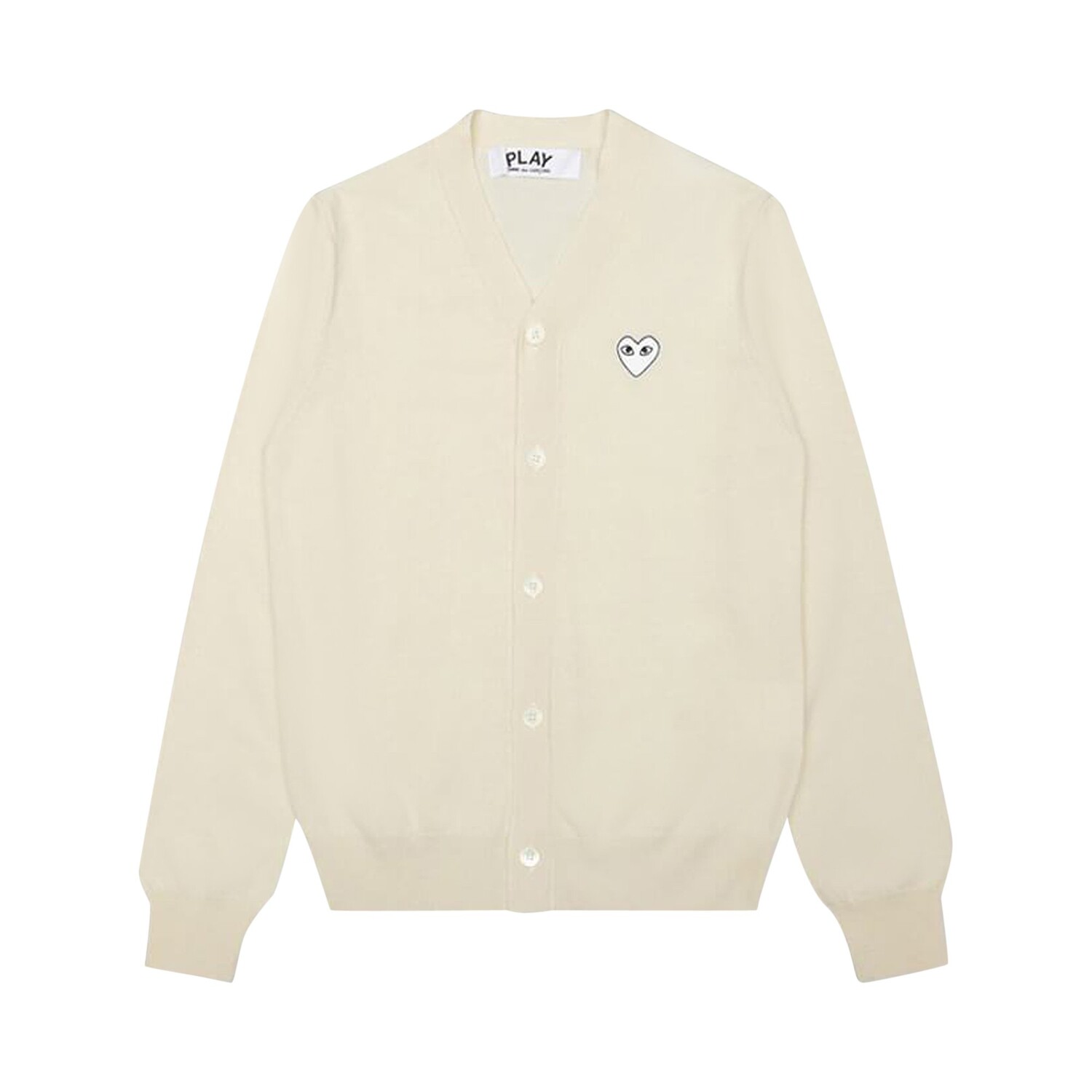 

Comme des Garçons PLAY Тканый кардиган с V-образным вырезом, цвет Off-White
