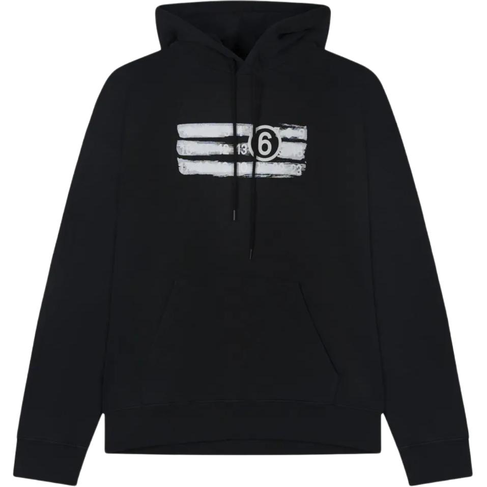 

Худи с завязками и цифровым принтом MM6 Maison Margiela, черный