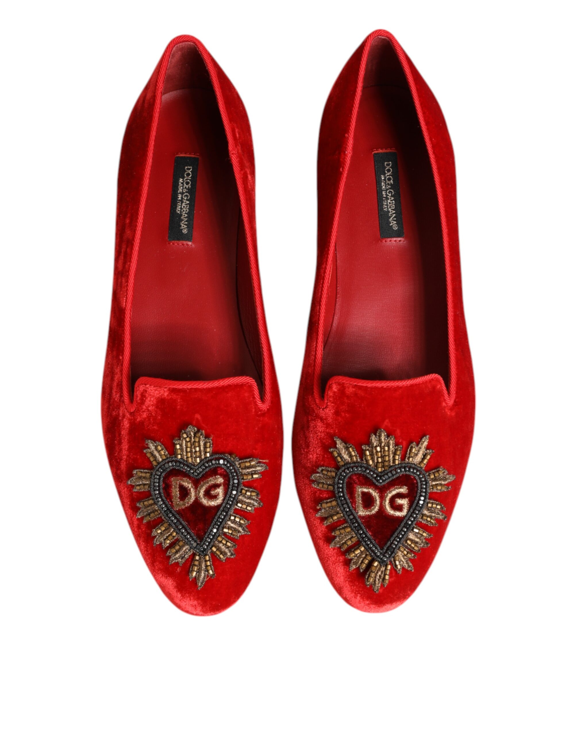Туфли-лоферы Red Velvet DG Heart Dolce & Gabbana, красный — фото 4
