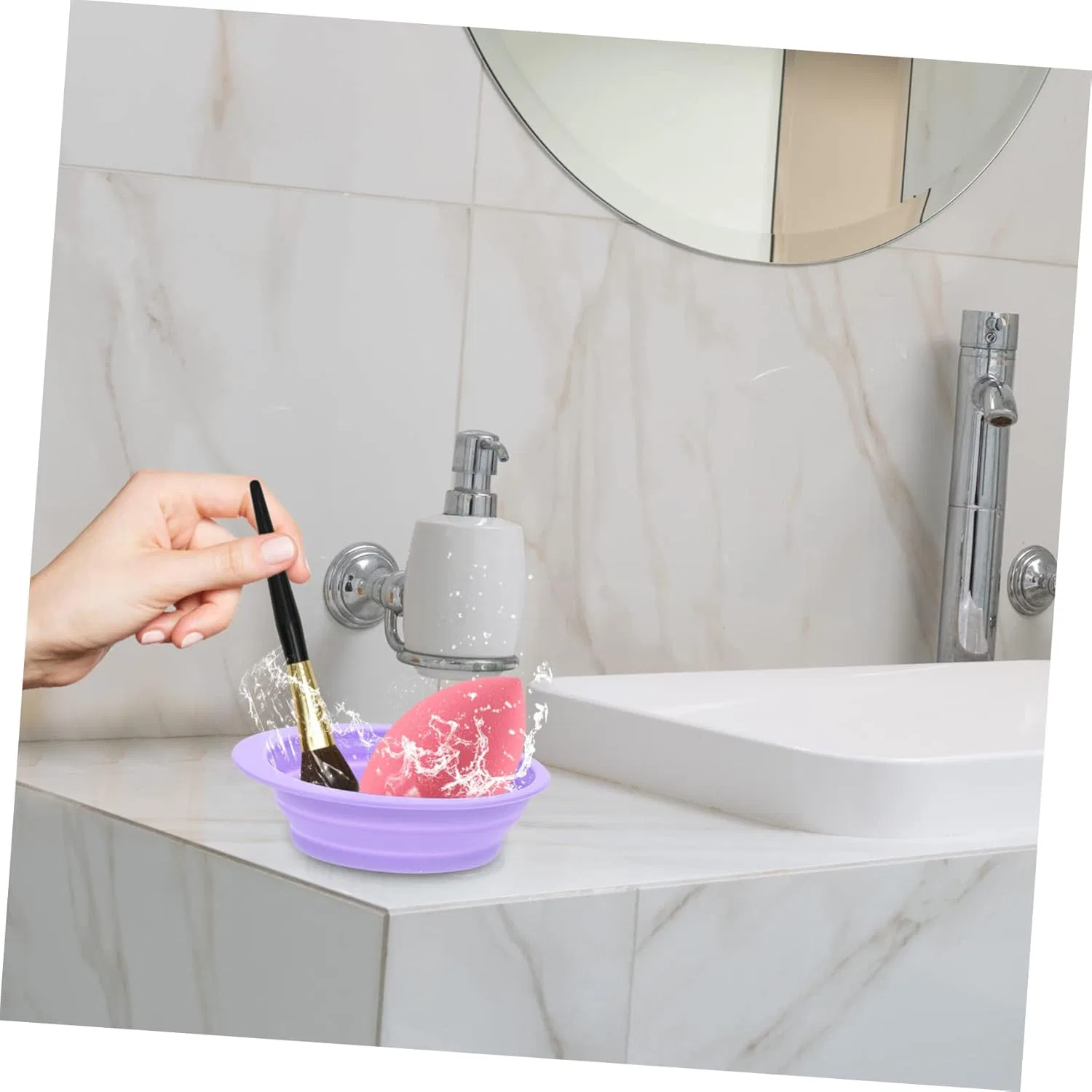 Силиконовый коврик для очистки кистей Gogogmee 14.5x11 см — фото 2