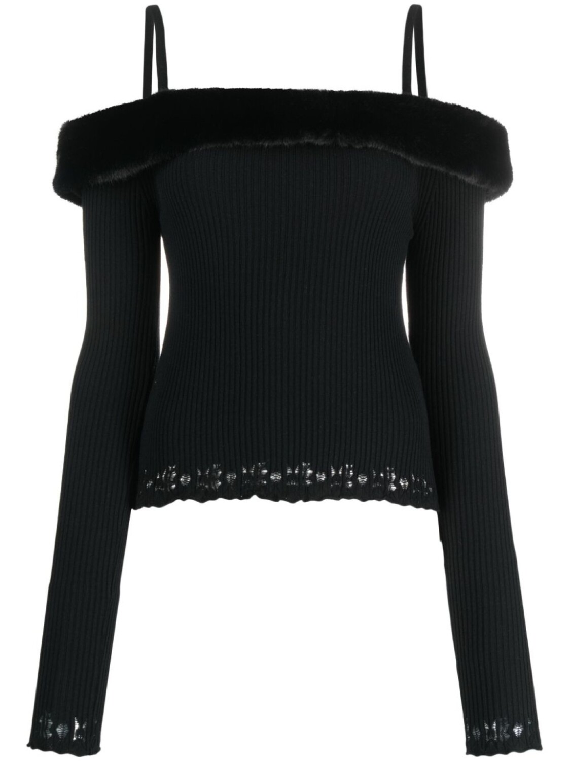 

Blumarine джемпер с искусственным мехом, черный