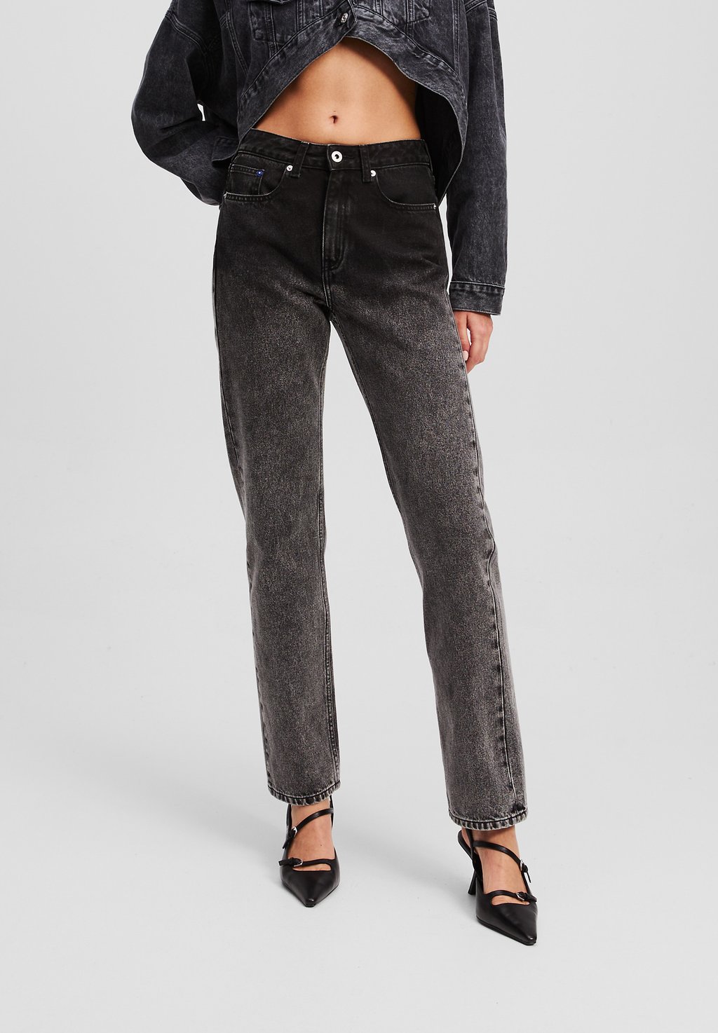 

Джинсы прямого кроя KARL LAGERFELD JEANS, черный