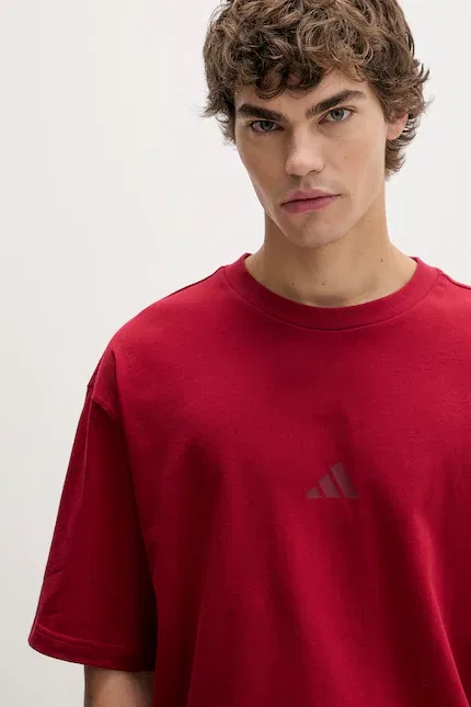 Футболка из хлопка T-shirt Adidas, красный — фото 4