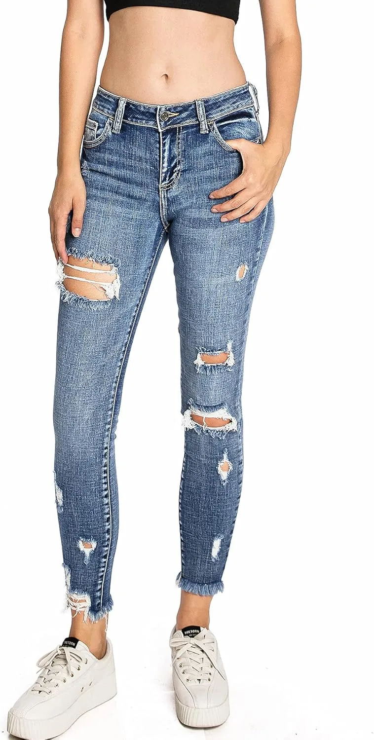 

Cello Jeans женские джинсы Mid Rise Distressed Skinny