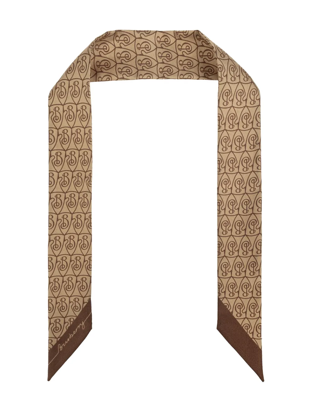 

Шарф с монограммой Burberry, коричневый