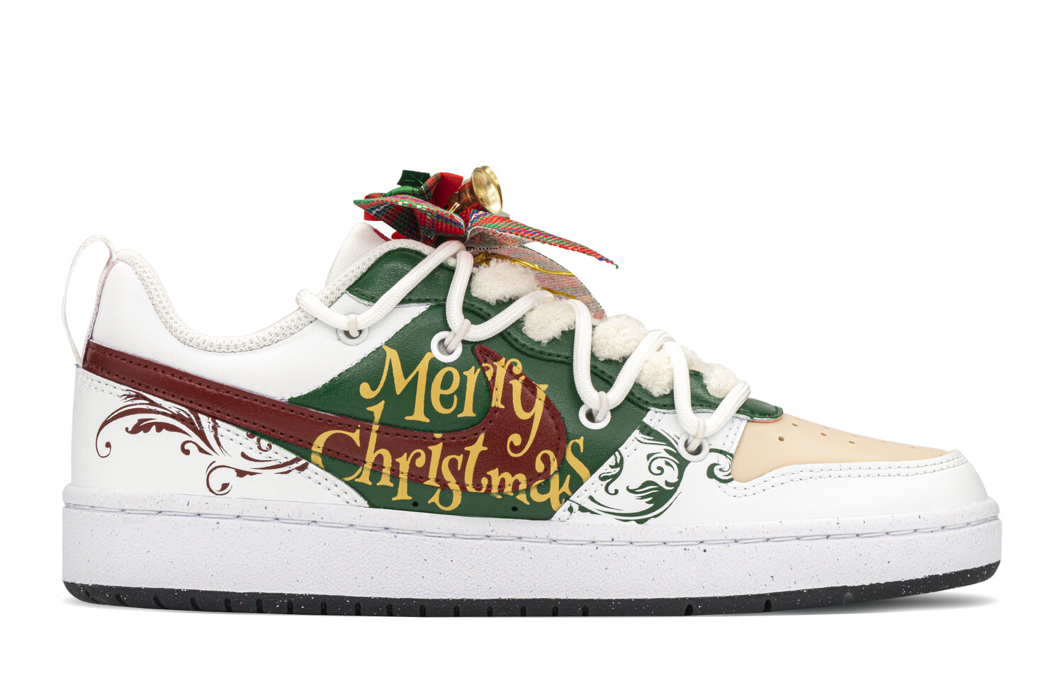 Кроссовки Nike Court Borough Skateboard Shoes Women's Low-Top White Red/Green — фото 2