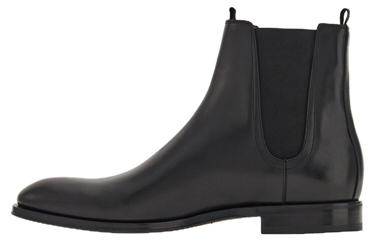

Ботинки кожаные Ferragamo с миндалевидным носком, черный