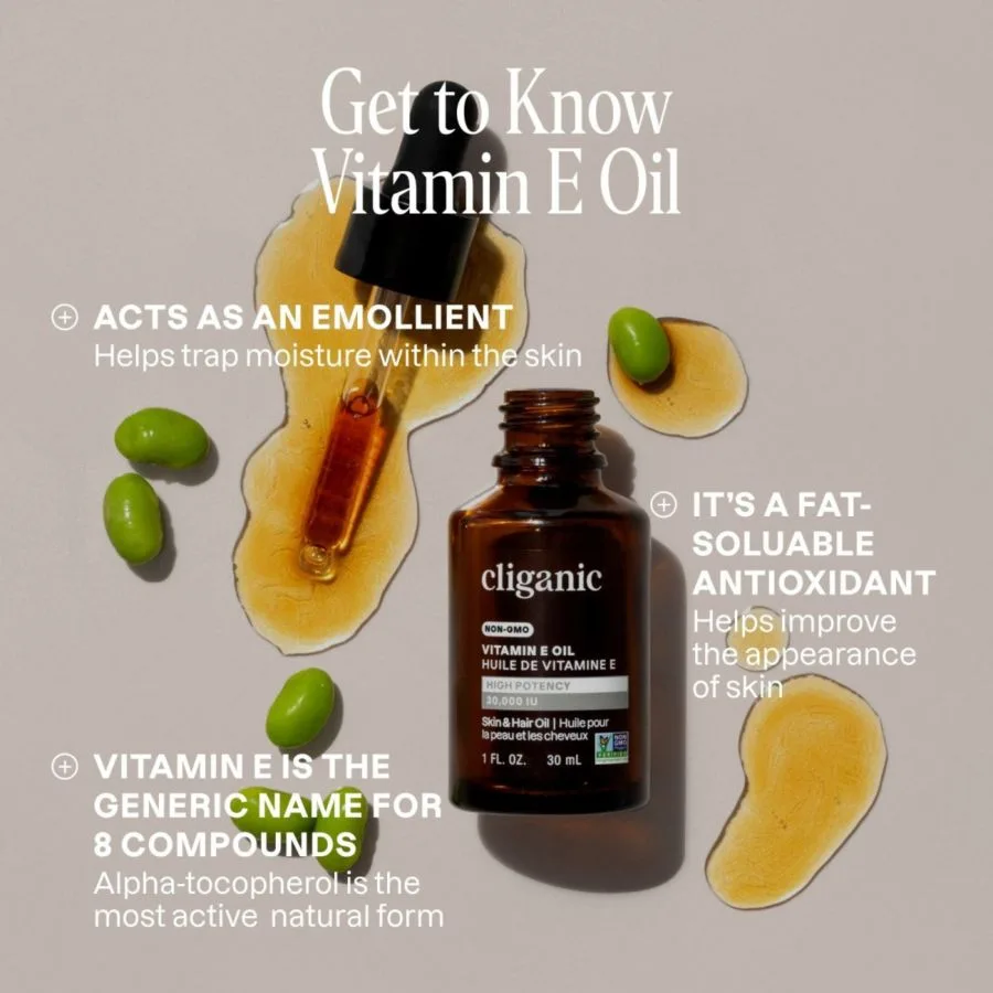 100% чистое масло витамина Е - 8 унций Cliganic, синий — фото 3