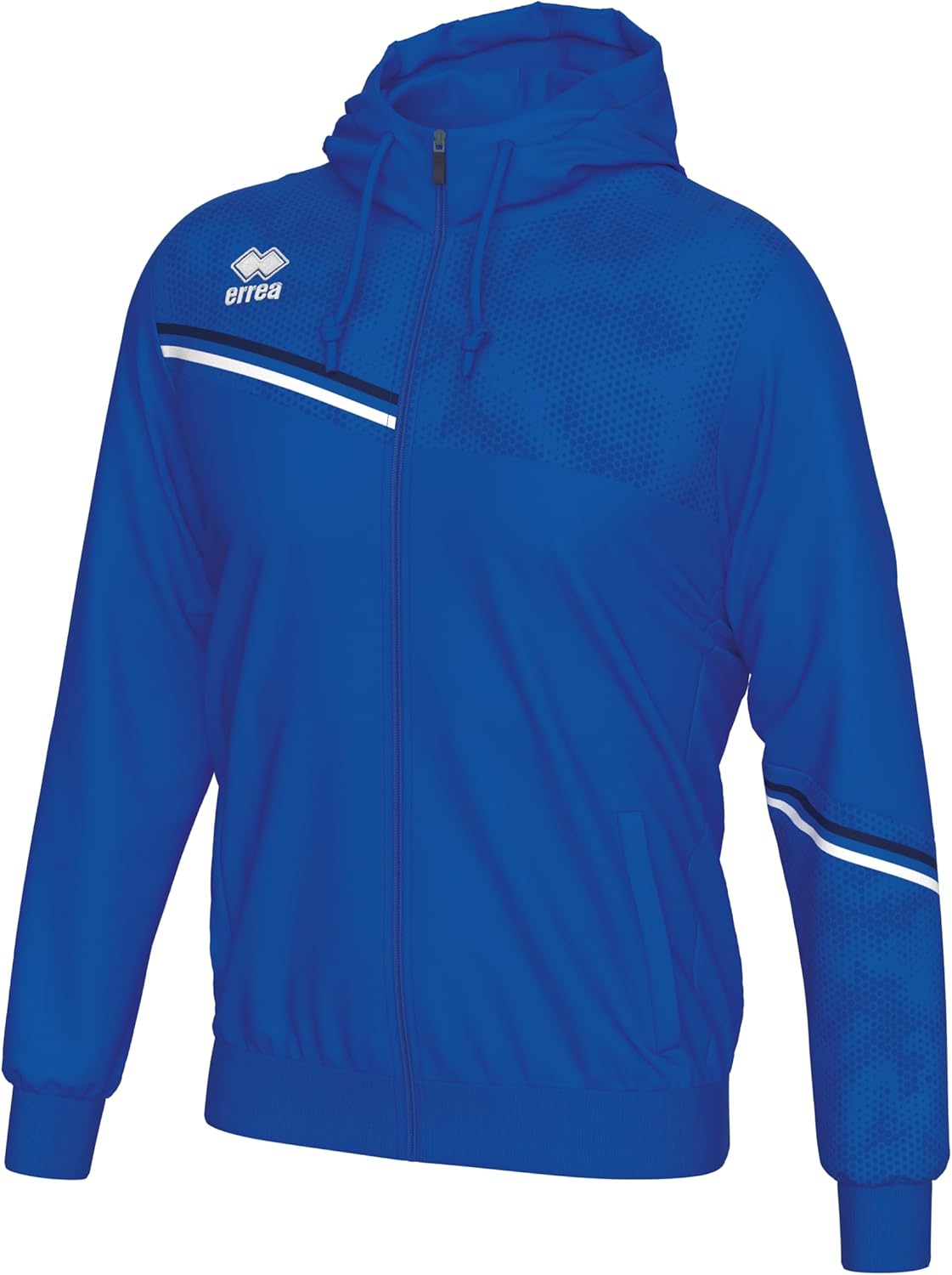 

Мужская толстовка на молнии ERREA с двухрядной отделкой, боковыми карманами на молнии и антистатической функцией. Оригинальная, синий/белый/темно-синий