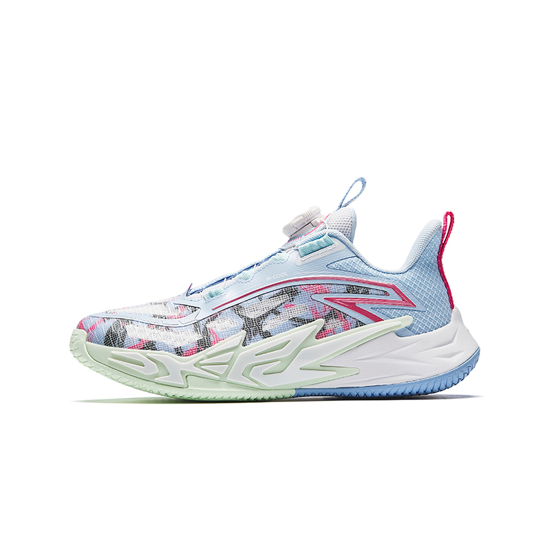 

Цемент hi 1.0 нескользящие противоударные износостойкие дышащие низкие детские баскетбольные кроссовки Antakids, белый/светло-розовый