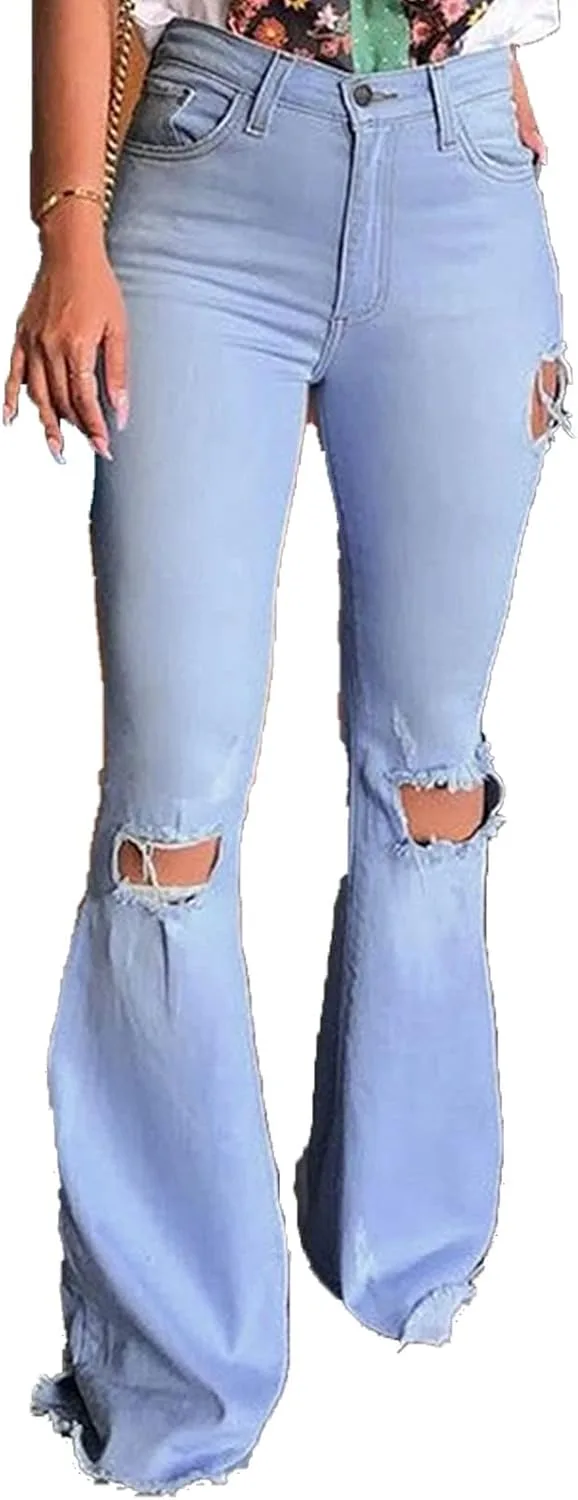 

DGHM-JLMY женские ретро джинсы с высокой посадкой и расклешенным низом