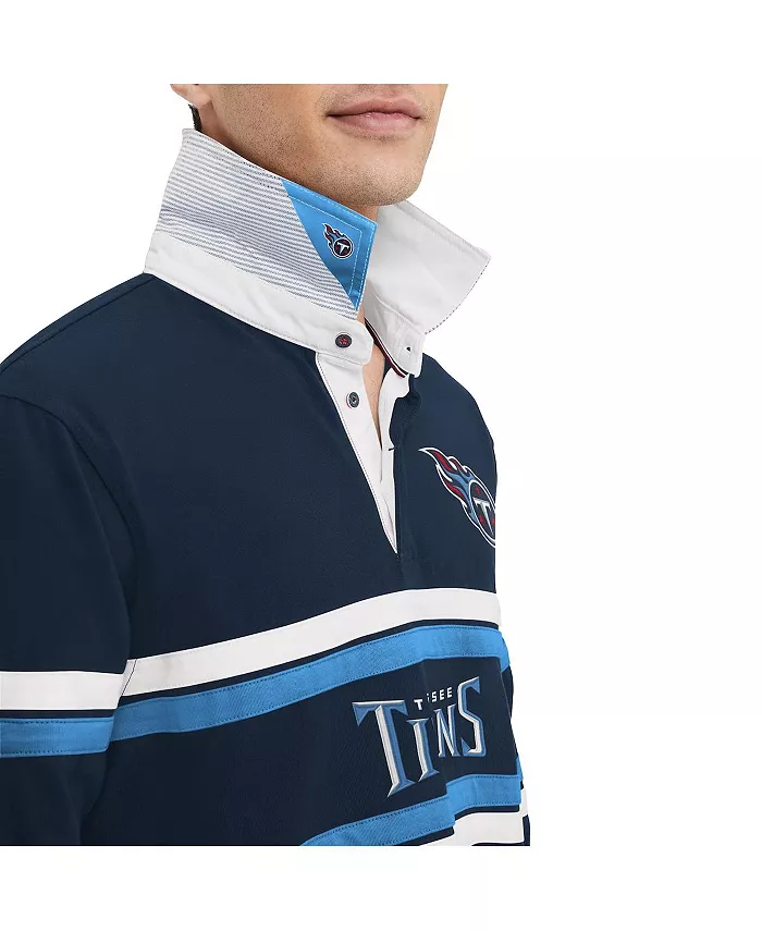 Мужская длинная футболка с длинным рукавом в регбийном стиле Cory Varsity Tennessee Titans в синем цвете Tommy Hilfiger — фото 2