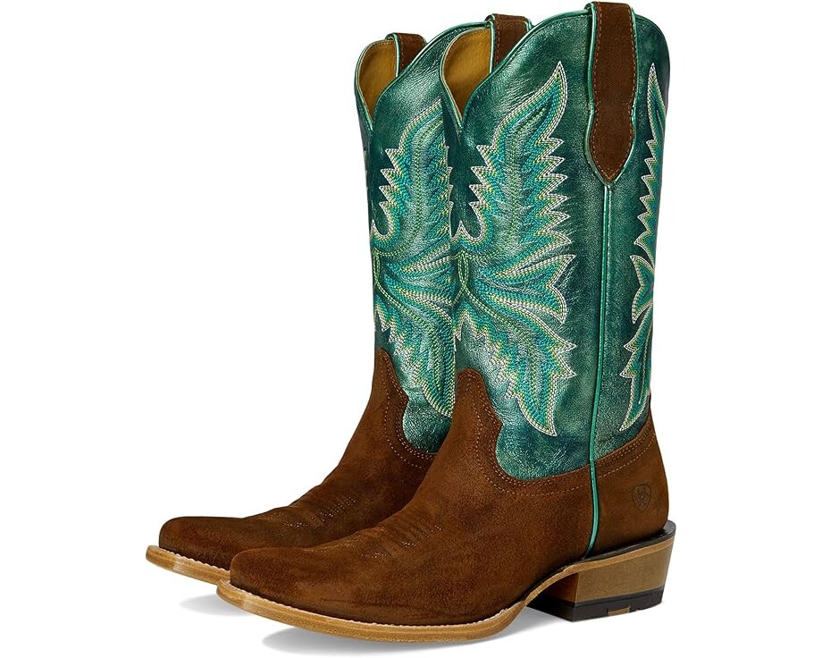 Сапоги женские Ariat Futurity Flash ковбойский с вышивкой, коричневый/зеленый