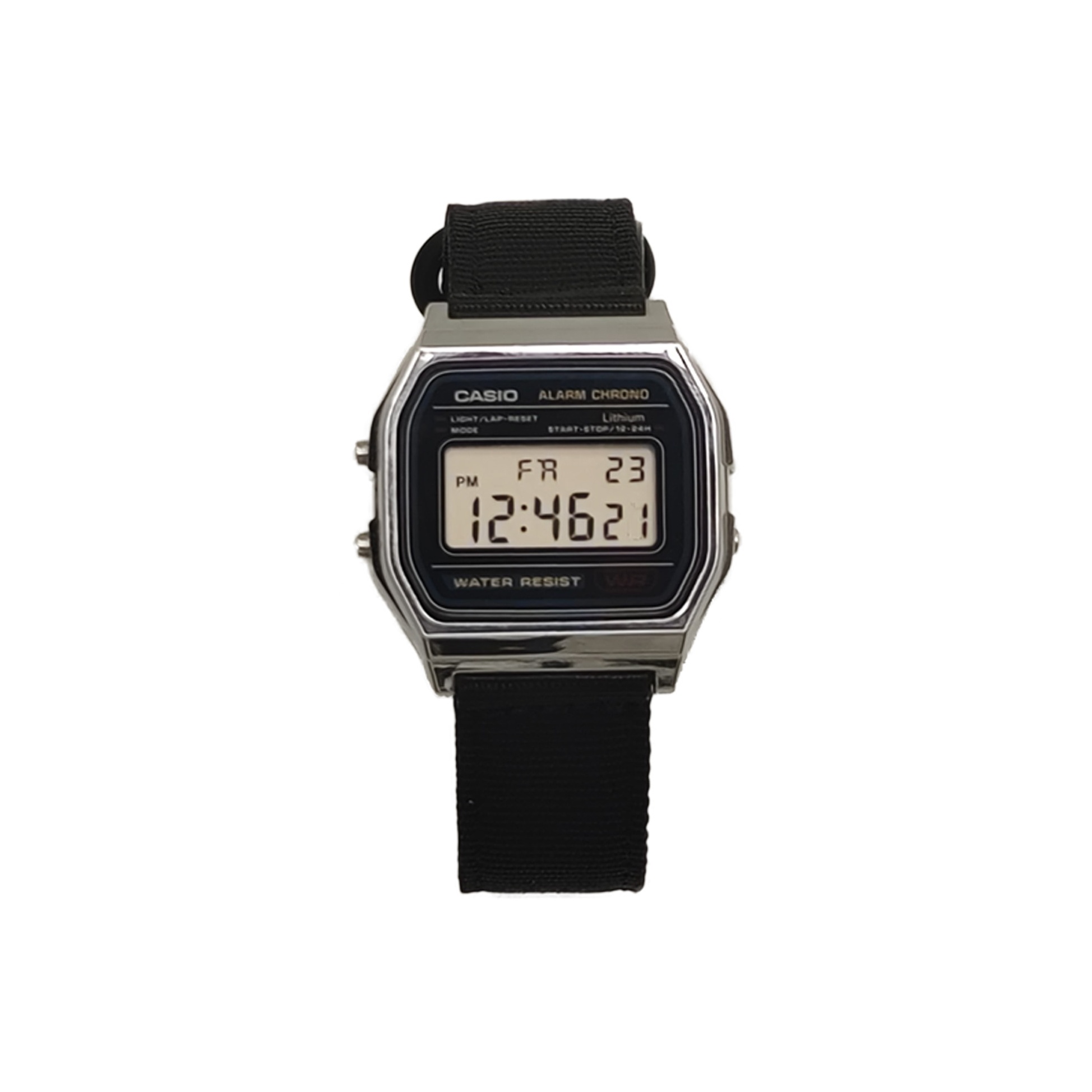 

CASIO Часы Unisex YOUTH Black Watch, Silver Small Block Nylon Black