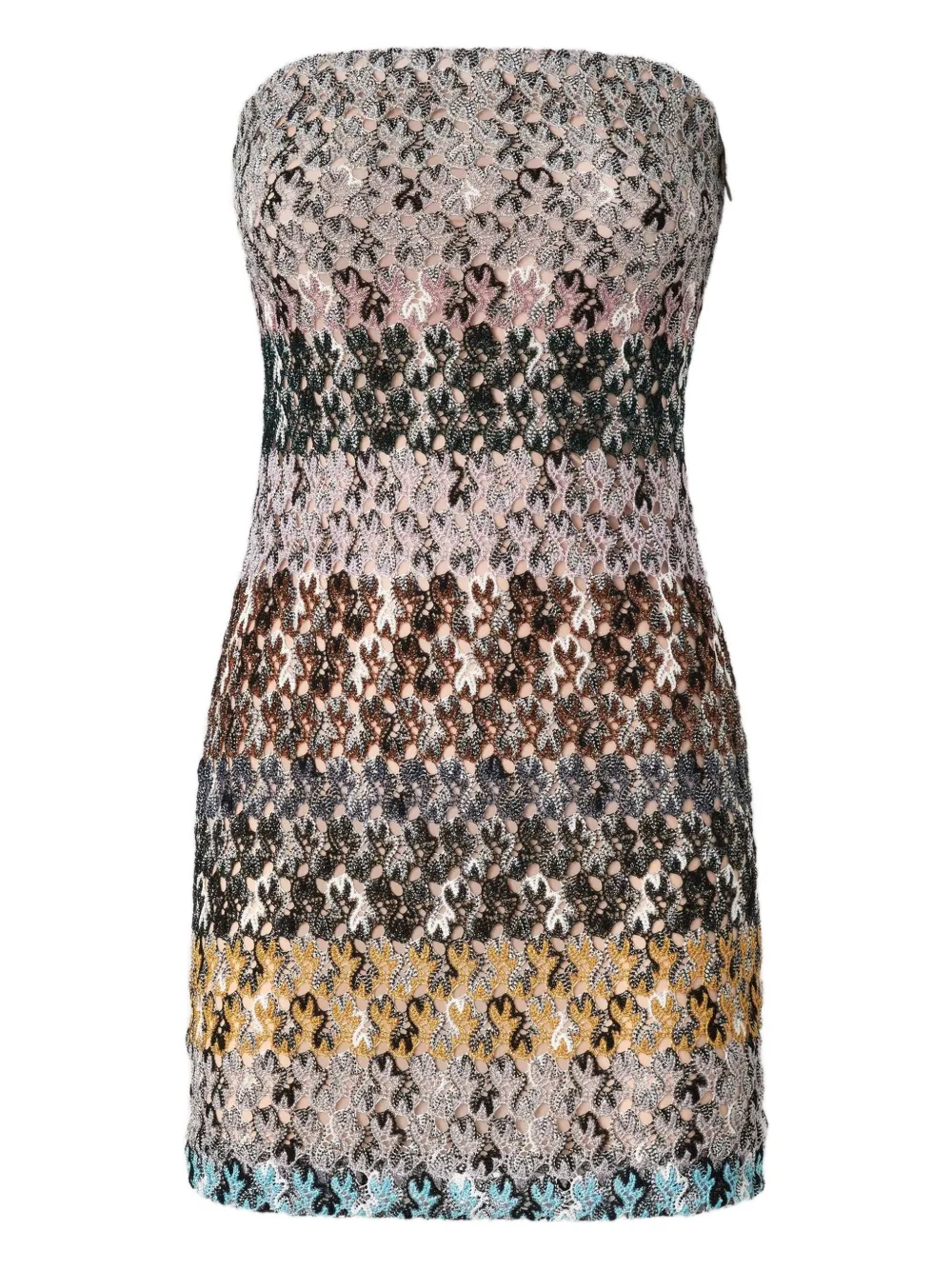 

Мини-коктейльное платье без бретелек с декором Missoni, коричневый