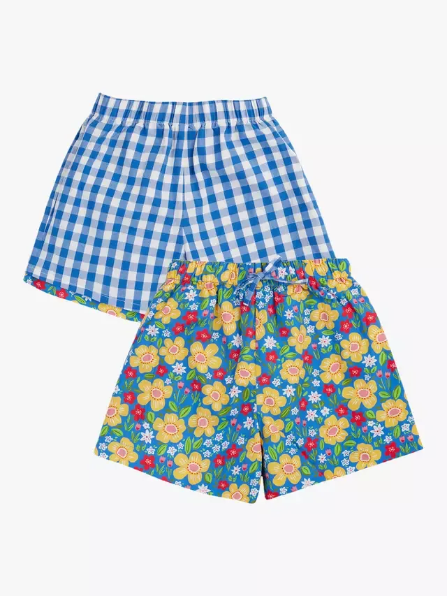 Детские двусторонние шорты Raina с цветочным клетчатым принтом, Cobltging/Picnicposy Frugi