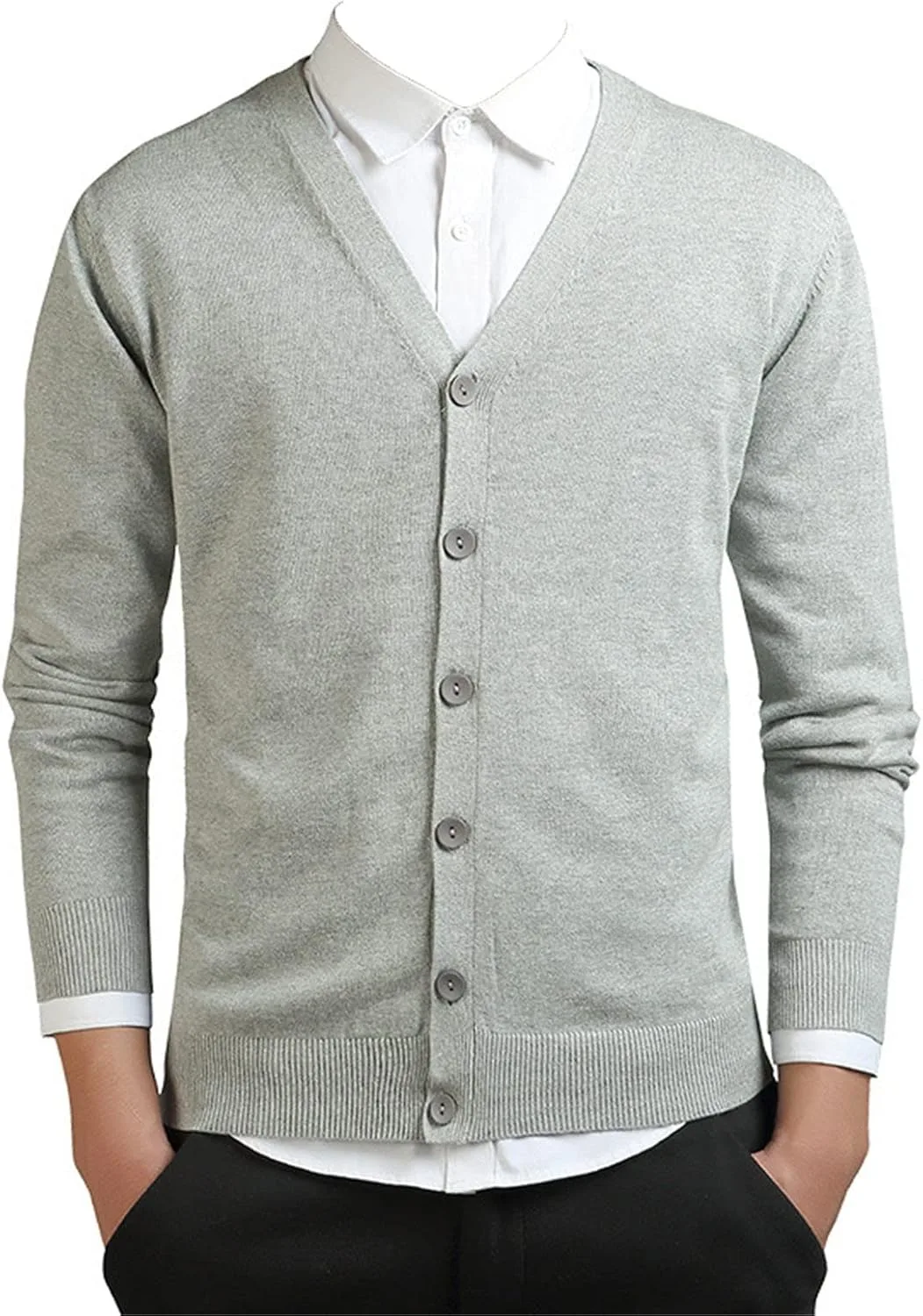 

Мужской кардиган с V-образным вырезом, классический, на пуговицах Kaxiya2021