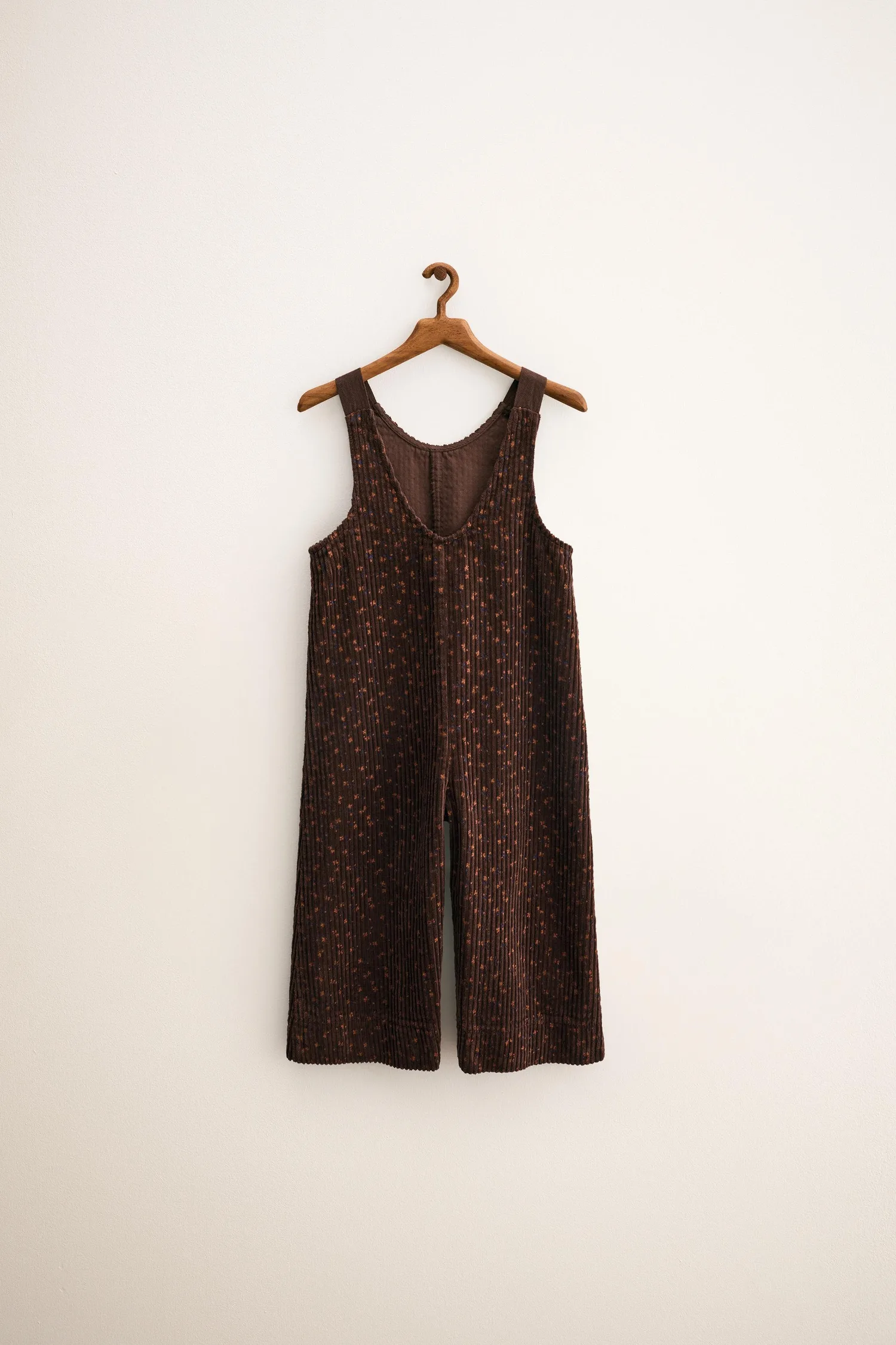 Zara timeless - вельветовые комбинезоны с цветочным принтом, коричневый — фото 2
