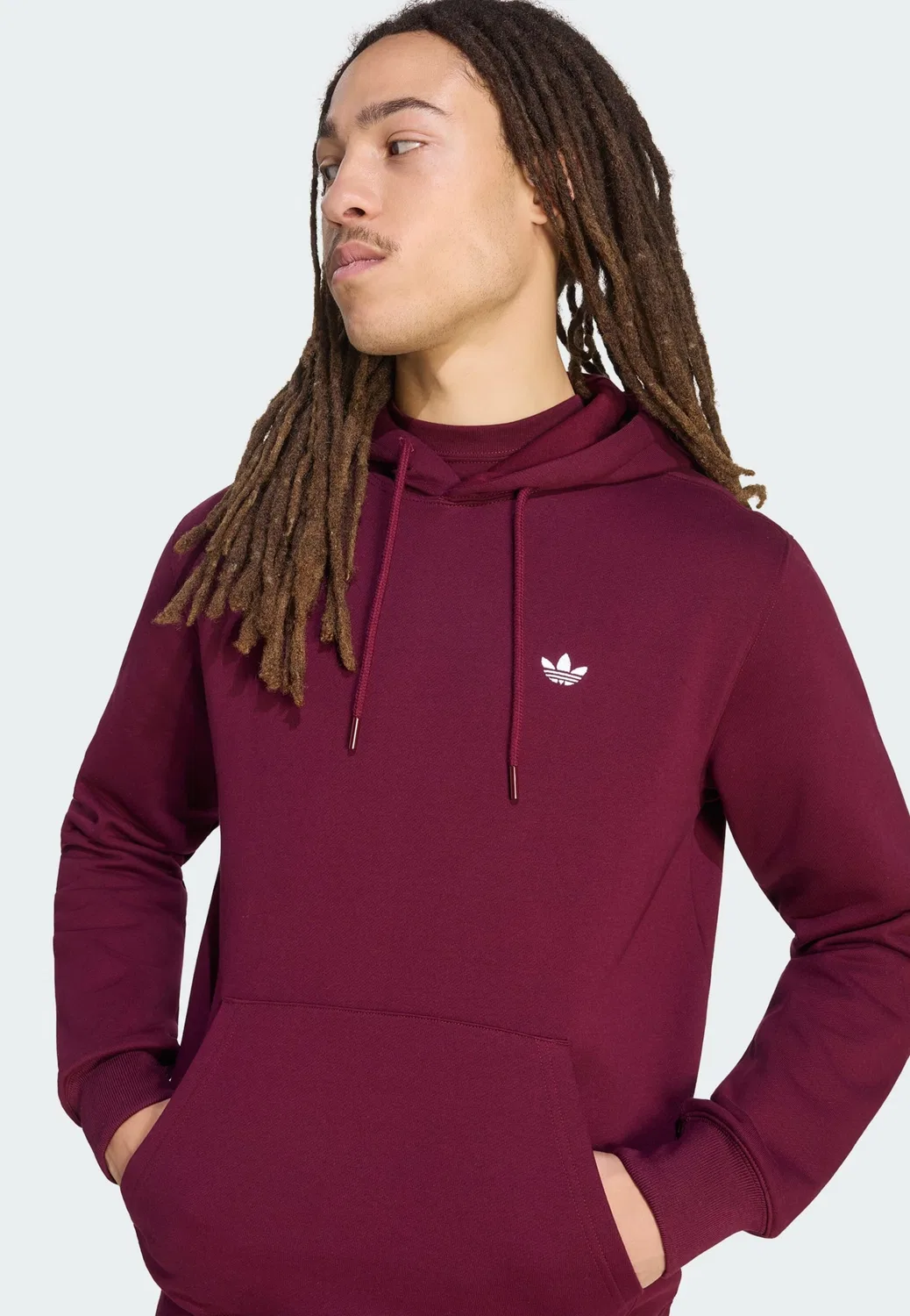 Толстовка Adidas Originals Trefoil Essentials в бордовом цвете — фото 4
