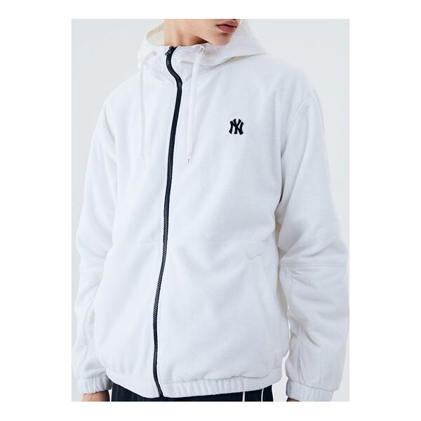 

Куртка MLB Small Label Embroidered Hooded Jacket New York Yankees Unisex White, цвет ivory