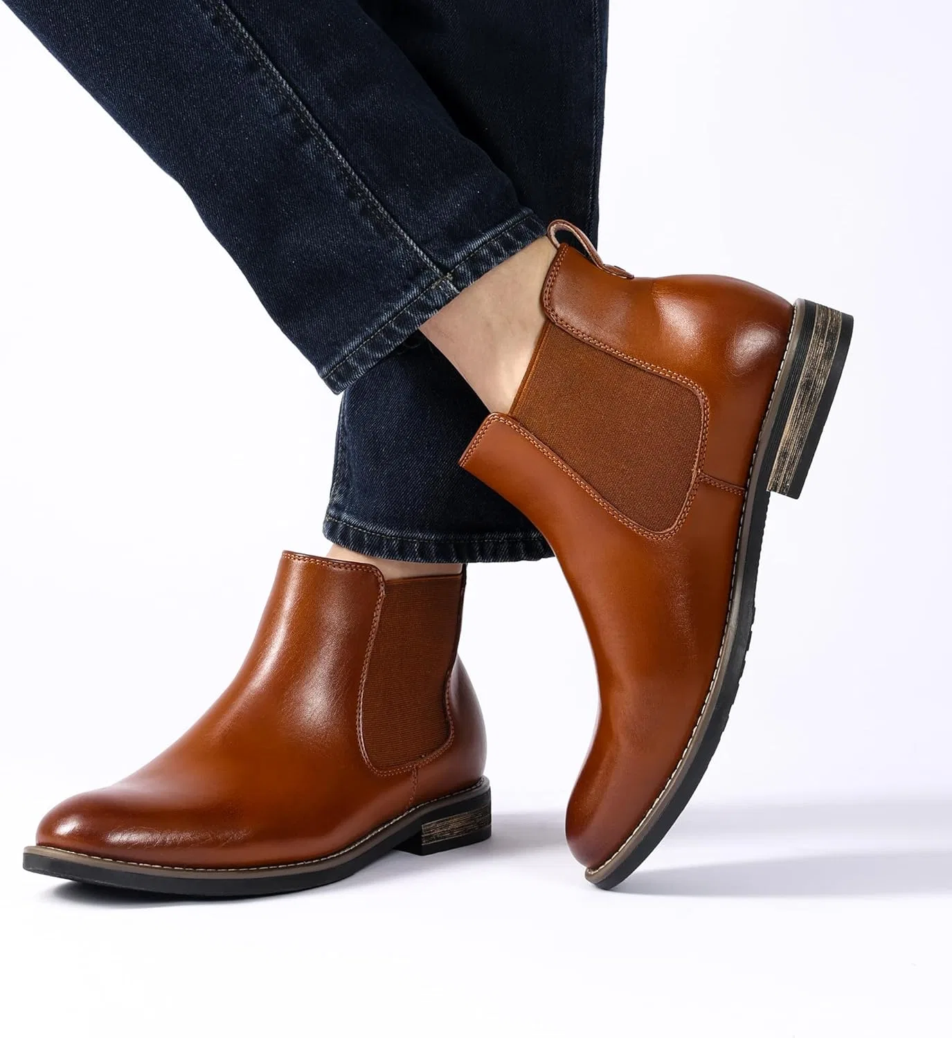 Мужские ботинки челси Bruno Marc, замшевые ботинки до щиколотки, Brown Leather — фото 2