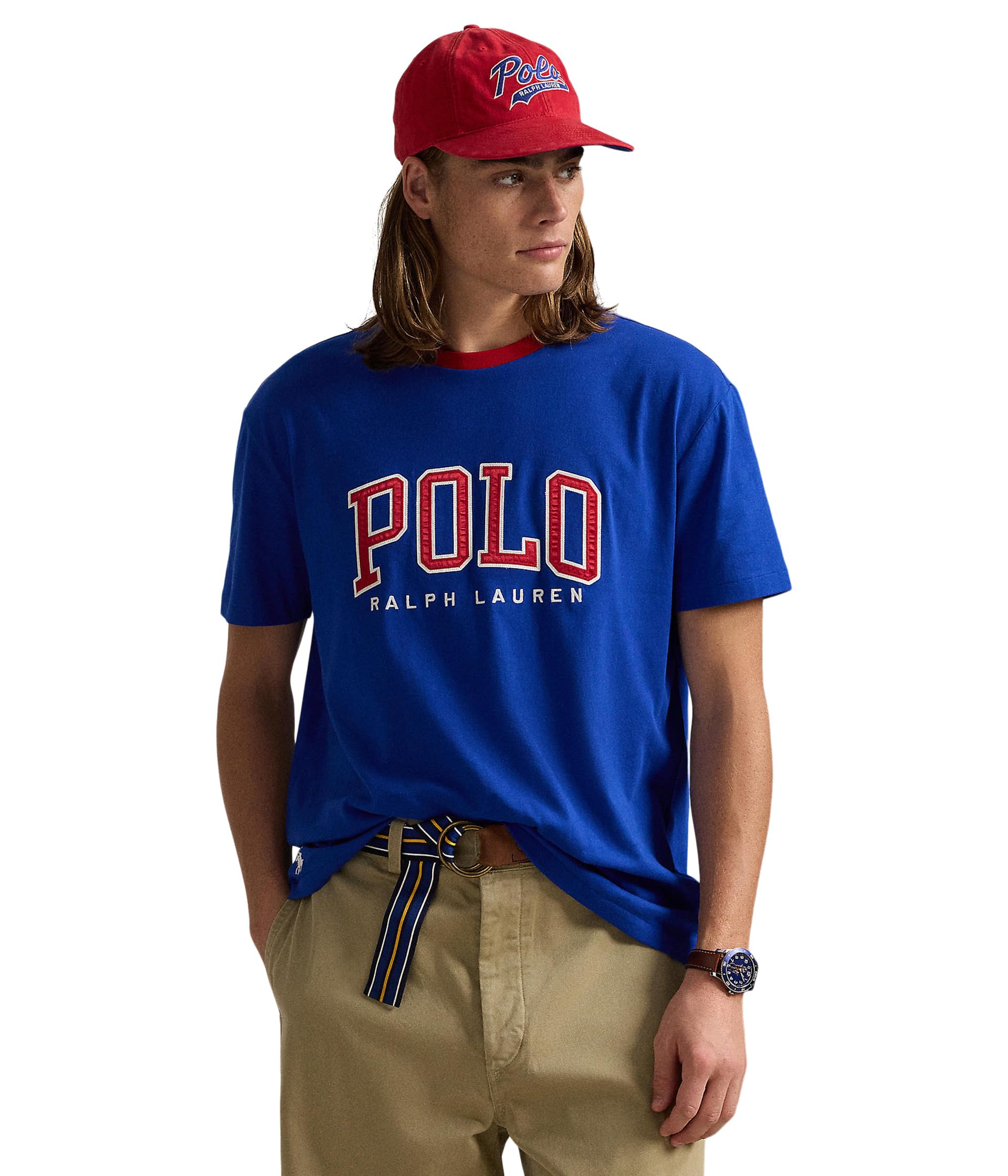 

Футболка Polo Ralph Lauren Classic Fit Letterman Logo T-shirt, цвет Sapphire Star