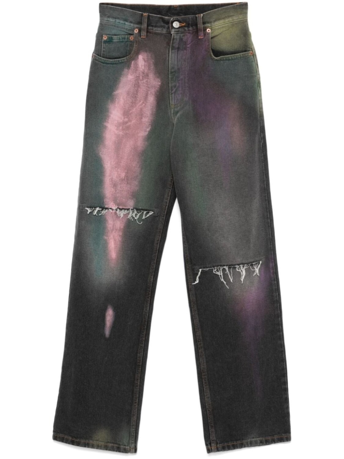 

MM6 Maison Margiela джинсы с эффектом краски, серый
