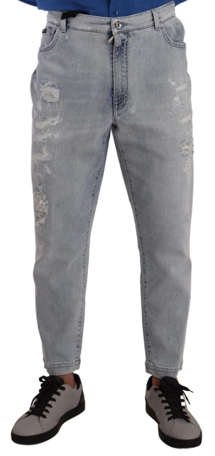 

Элегантные зауженные светло-голубые джинсы Slim Fit Dolce & Gabbana