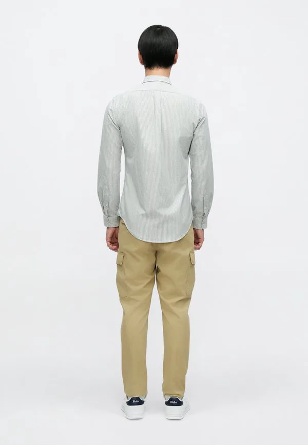 Приталенная полосатая рубашка-оксфорд Polo Ralph Lauren, Grey/White — фото 3