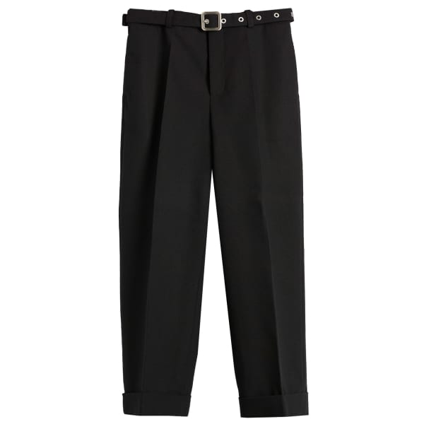 

Прямые брюки из шерстяной парусины Jil Sander, черный